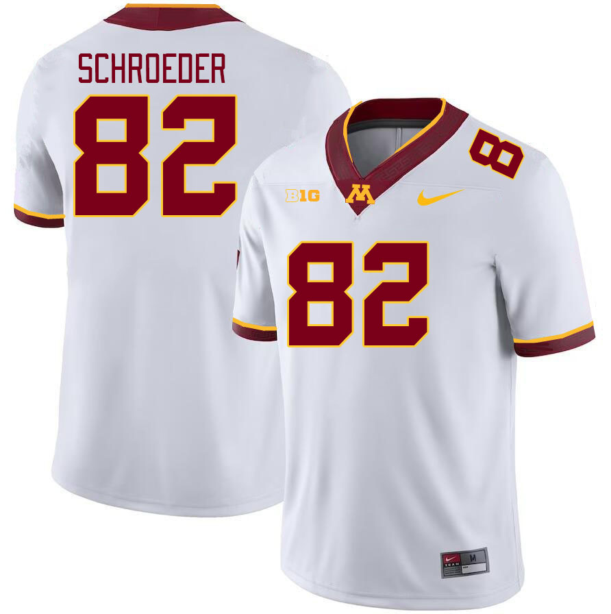 Men #82 Wyatt Schroeder Minnesota Golden Gophers College Football Jerseys Stitched-White